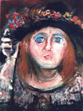 Testa con cappello, primi anni ’80, cm 24x18, esposta Expo Arte di Bari 1985, Modugno (Ba), collezione Laurelli